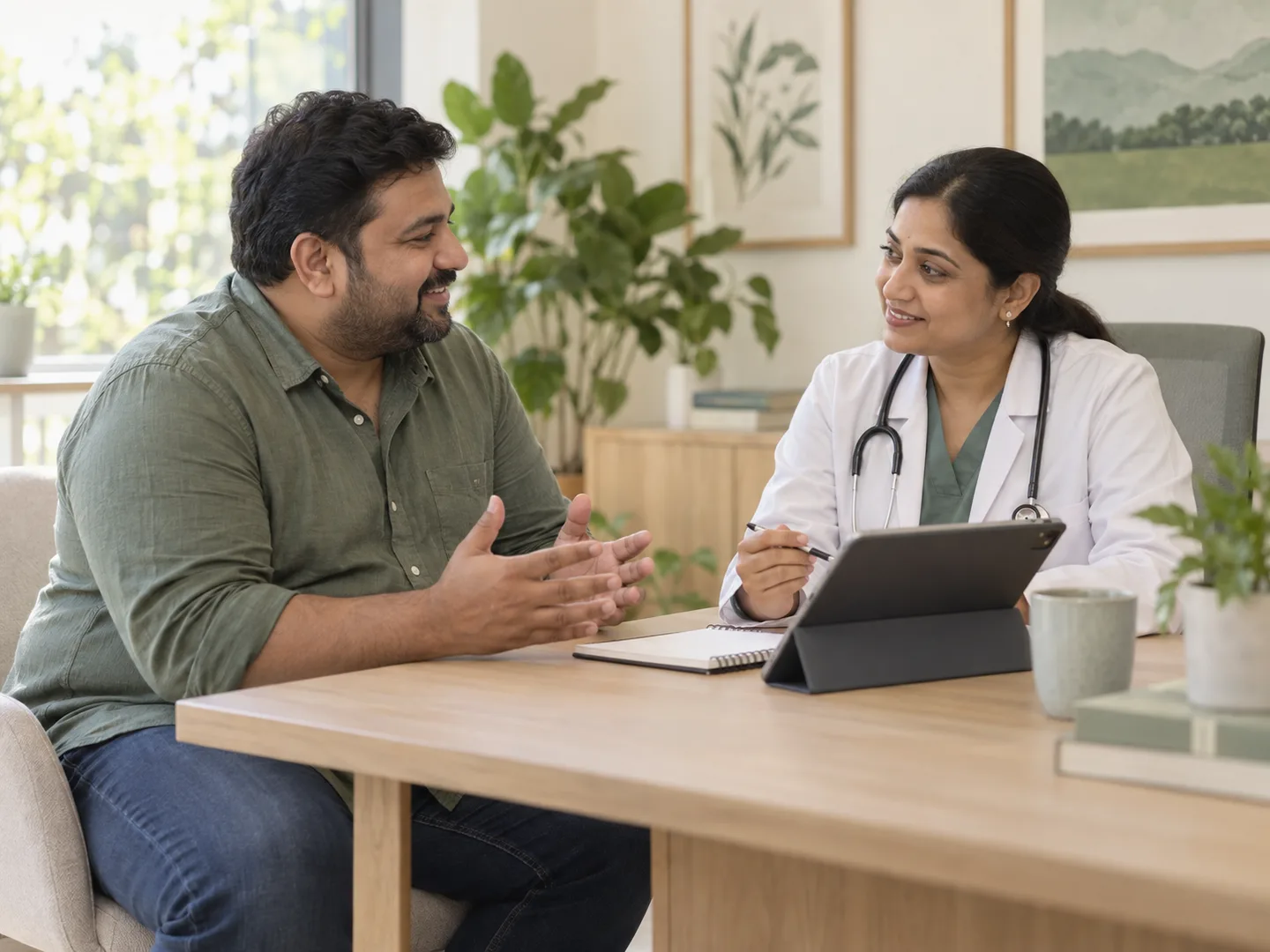 A patient discussing a personalised obesity treatment plan with a metabolic health doctor