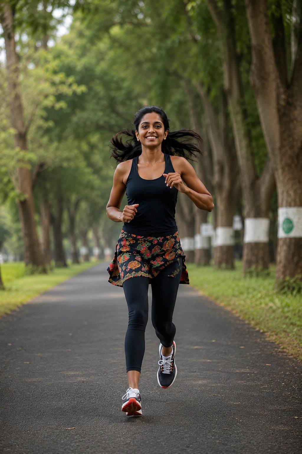 Woman running outdoors, feeling in control of her health