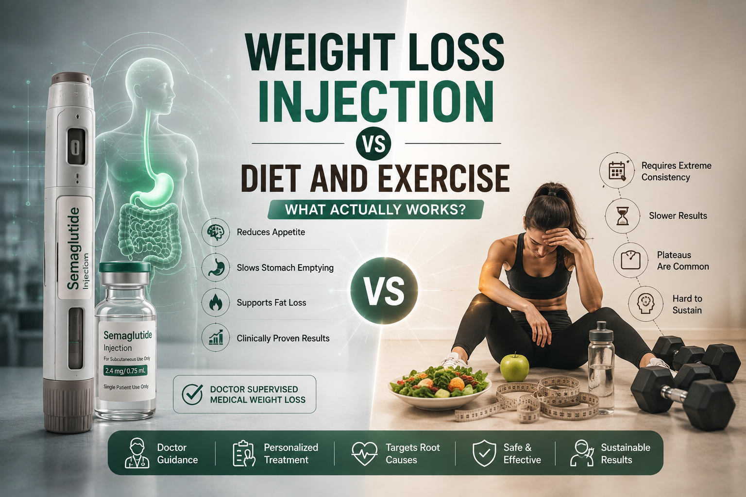 weight loss injection vs diet and exercise